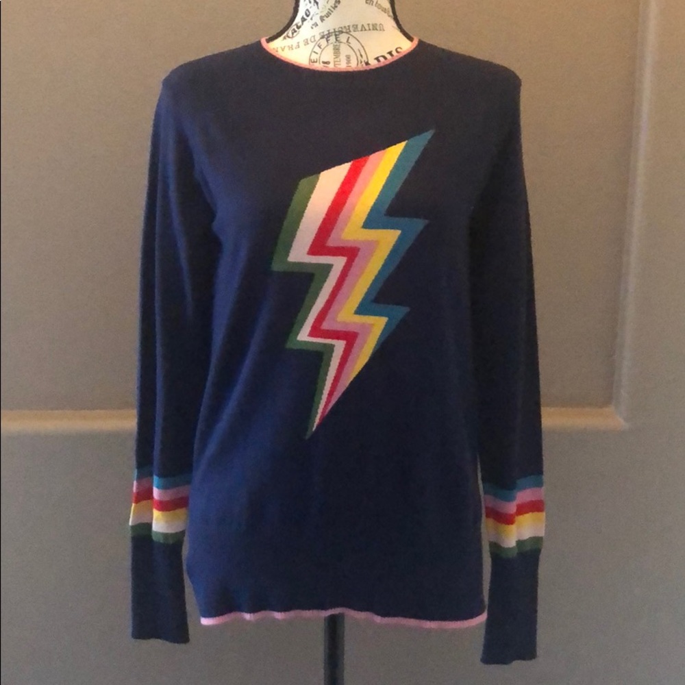 Navy lightning bolt Metric sweater